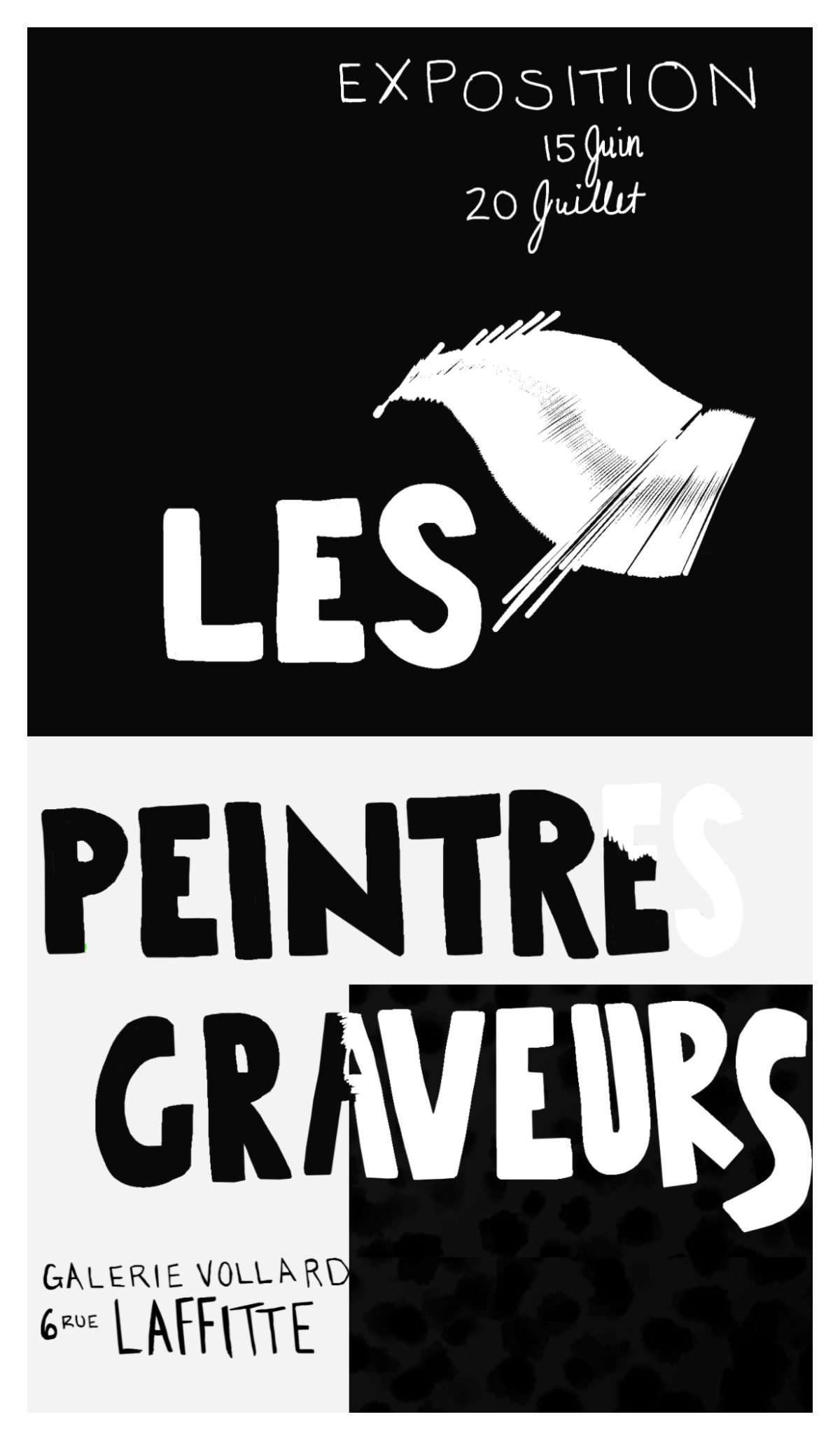 Recreation of a hand-sketched Les Peintres Graveurs poster by Pierre Bonnard.